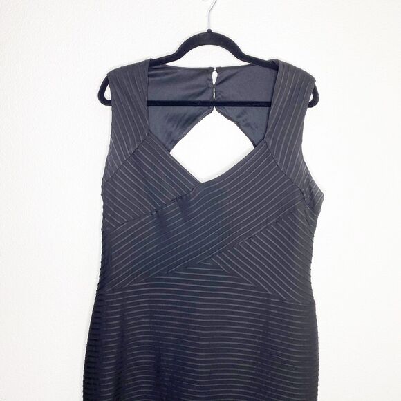 Eliza J Plus 14W Dress Bodycon Bandage Solid Black Sleeveless LBD Short Mini - Picture 5 of 11